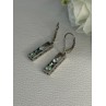 925 Sterling Silver Aquamarine Earrings Length 1.30 Inch