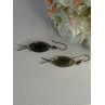 925 Sterling Silver Abalone Fish Earrings Length 2 Inch