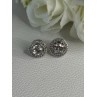 925 Sterling Silver CZ Stud Earrings Length 0.50 Inch