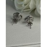 925 Sterling Silver CZ Stud Earrings Length 0.50 Inch