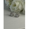Shiny 925 Sterling Silver CZ Stud Earrings Length 0.30 Inch