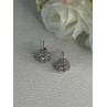 Shiny 925 Sterling Silver CZ Stud Earrings Length 0.30 Inch