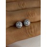 Shiny 925 Sterling Silver CZ Stud Earrings Length 0.30 Inch