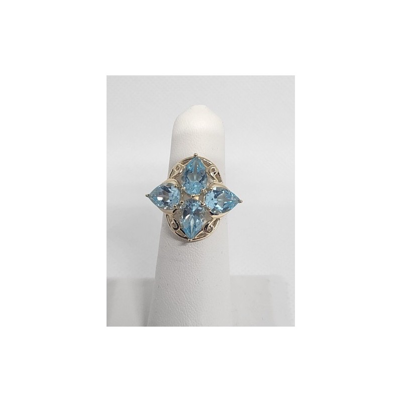 10K YELLOW GOLD & TOPAZ RING  SIZE 4