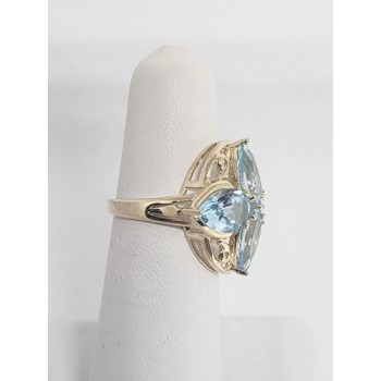 10K YELLOW GOLD & TOPAZ RING  SIZE 4