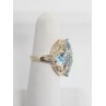 10K YELLOW GOLD & TOPAZ RING  SIZE 4