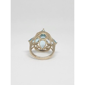 10K YELLOW GOLD & TOPAZ RING  SIZE 4