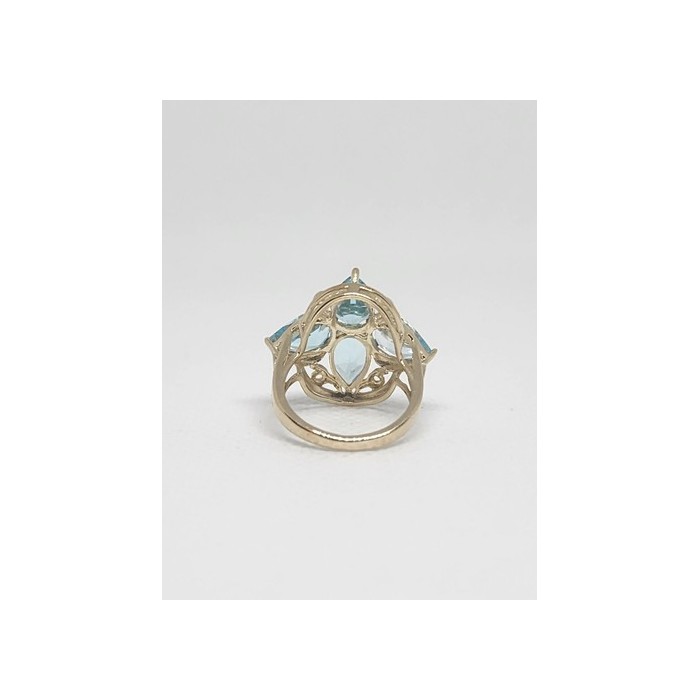 10K YELLOW GOLD & TOPAZ RING  SIZE 4
