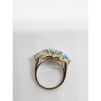 10K YELLOW GOLD & TOPAZ RING  SIZE 4