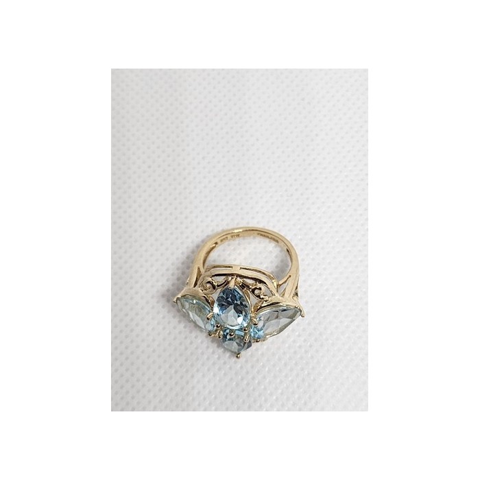 10K YELLOW GOLD & TOPAZ RING  SIZE 4