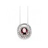 925 Sterling Silver Garnet & Goshenite Chain With Pendant