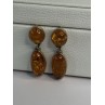 925 Sterling Silver Amber Earrings Length 1.50 Inch
