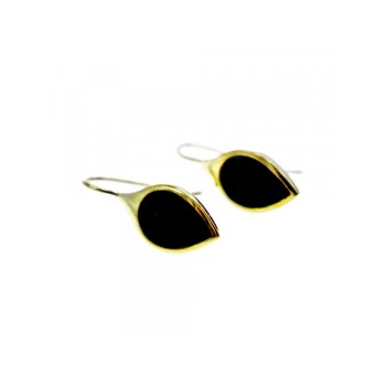 925 Sterling Silver Gold Plated Enamel Earrings