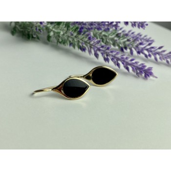 925 Sterling Silver Gold Plated Enamel Earrings
