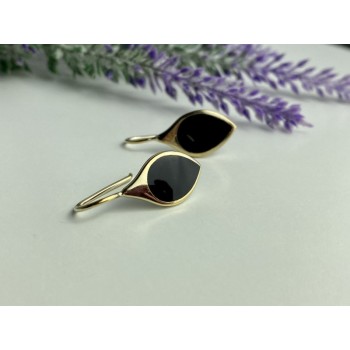 925 Sterling Silver Gold Plated Enamel Earrings