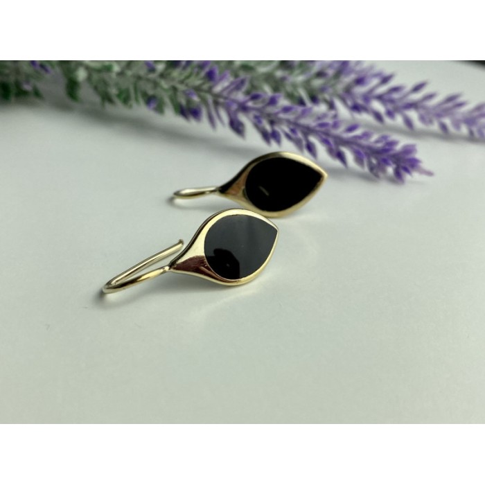 925 Sterling Silver Gold Plated Enamel Earrings