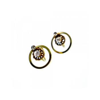 925 Sterling Silver Gold Plated CZ Earrings