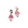 925 Sterling Silver Morganite, Beryl & Ruby Stud Earrings