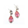 925 Sterling Silver Morganite, Beryl & Ruby Stud Earrings