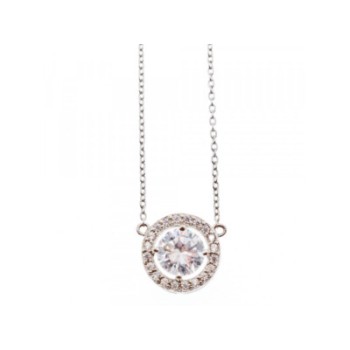 925 Sterling Silver CZ Pendant Necklace