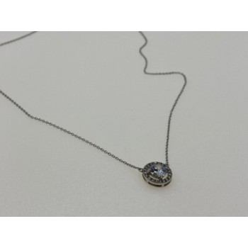 925 Sterling Silver CZ Pendant Necklace