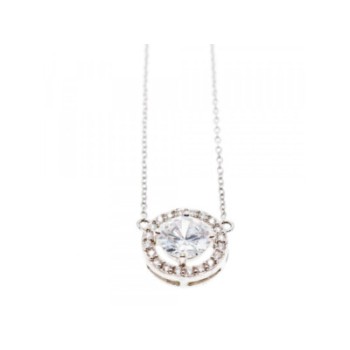 925 Sterling Silver CZ Pendant Necklace