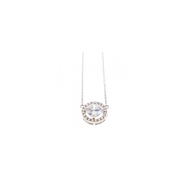 925 Sterling Silver CZ Pendant Necklace