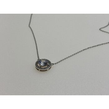 925 Sterling Silver CZ Pendant Necklace