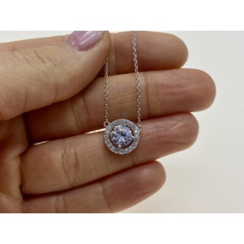925 Sterling Silver CZ Pendant Necklace