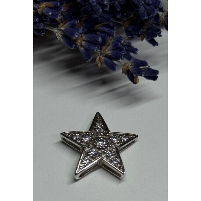 925 Sterling Silver CZ Star Pendant
