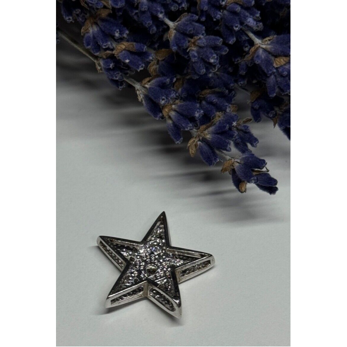 925 Sterling Silver CZ Star Pendant