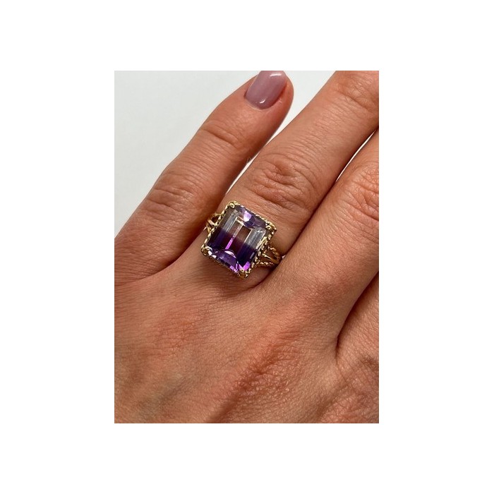10K YELLOW GOLD AMETRINE  RING  SIZE 5.5