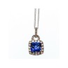 925 STERLING SILVER BLUE & WHITE SAPPHIRES CHAIN WITH PENDANT