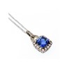 925 STERLING SILVER BLUE & WHITE SAPPHIRES CHAIN WITH PENDANT