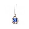 925 STERLING SILVER BLUE & WHITE SAPPHIRES CHAIN WITH PENDANT
