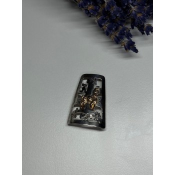 925 Sterling Silver Brooch Length 34 Mm