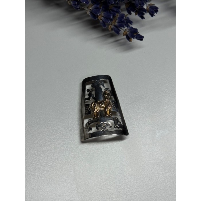 925 Sterling Silver Brooch Length 34 Mm