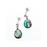 925 Sterling Silver Haliotis & Topaz Stud Earrings
