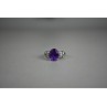 925 Sterling Silver Amethyst & Colorless Topaz Ring Size 6.5