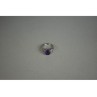 925 Sterling Silver Amethyst & Colorless Topaz Ring Size 6.5