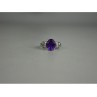 925 Sterling Silver Amethyst & Colorless Topaz Ring Size 6.5