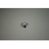 925 Sterling Silver Amethyst & Colorless Topaz Ring Size 6.5