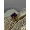 10K YELLOW GOLD AMETHYST & DIAMONDS RING SIZE 6.5
