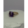 10K YELLOW GOLD AMETHYST & DIAMONDS RING SIZE 6.5