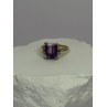 10K YELLOW GOLD AMETHYST & DIAMONDS RING SIZE 6.5