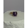 10K YELLOW GOLD AMETHYST & DIAMONDS RING SIZE 6.5