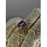 10K YELLOW GOLD AMETHYST & DIAMONDS RING SIZE 6.5