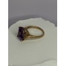 10K YELLOW GOLD AMETHYST & DIAMONDS RING SIZE 6.5