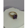10K YELLOW GOLD AMETHYST & DIAMONDS RING SIZE 6.5