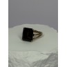 10K YELLOW GOLD BROWN TOURMALINE & DIAMONDS RING SIZE 6